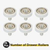sourcing map 4 PCS Drawer Rollers 22mm x 7mm Wheel