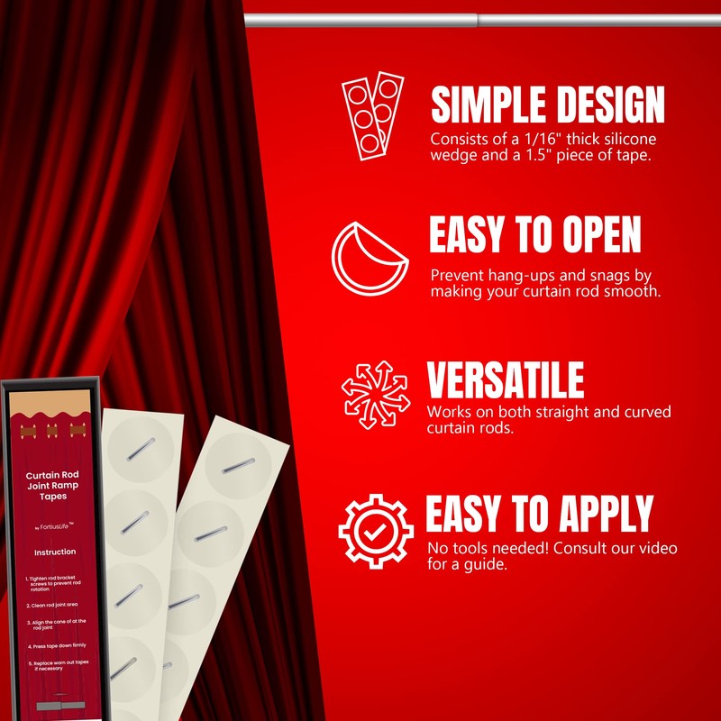 Curtain Rod Joint Tapes (10 Pieces for 10 Rod Joints)