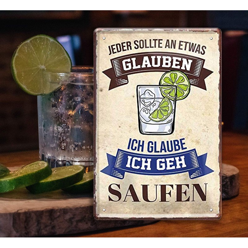 schilderkreis24 Funny Alcohol Saying "Jeder sollte an etwas. Saufen" Decorative