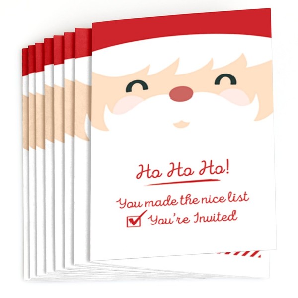 Jolly Santa - Christmas Party Fill-in Invitations (8 count)