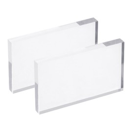 PATIKIL Acrylic Stamp Block, 2 Pack Clear Stamping Block with Grid Line Decorative Mounting Blocks Set Rectangle for Scrapbooking DIY Crafts Card Making