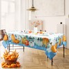 Fall Tablecloth 60"x120" Rectangular, Orange Blue White Pumpkin Fall Harvest
