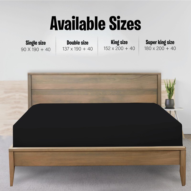 Ev Dekor Double Fitted Sheet Soft 100% Microfiber 40cm extra