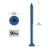 1/4" x 5" Concrete Screws, 50 PCS Blue Flat Head