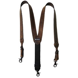 Ariat Men's Logo Patch Gallus Distressed Suspenders, Medium Brown, X-Large