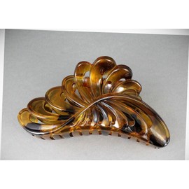 Perfect Hairstyle with Our Hair Accessories - Brown Dk Brown Plastic 4.75" Long Barrette Big Huge Hair Clip Claw Clamp Cutout Fashionable Hair Accessory Hair Jewelry Accessories for Lady Women