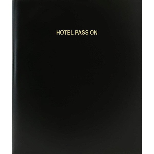 BookFactory® Hotel Pass On Log Book/Journal/Logbook - 120 Page, 8.5"x11", Black Hardbound (XLog-120-7CS-A-L-Black(Hotel Pass On Log Book))