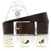 LINDENMANN Men's Leather Belt, Cowhide Belt, XXL, Dark Brown, brown