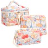 PAZIMIIK 3PCS Makeup Bag SET Large Travel Quilted Zipper Soft