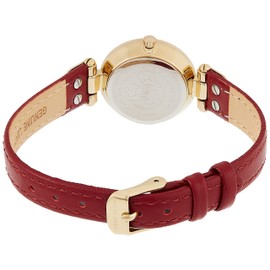 Anne Klein Women's Japanese Quartz Dress Watch with Leather Strap, Red, 12 (Model: 10/9442CHRD)