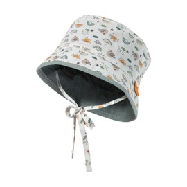Sterntaler Reversible Fishing Hat Rainbow with Tie Strap - Unisex Baby Hat with UV Protection 50+ and Print Pattern - Reversible Fishing Hat Baby Protects the Head, Stone Green