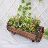Rustic Half Barrel Planters 2Pcs Wooden Flower Pot for Yard