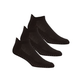 3 Pairs Mens Non-Slip Yoga Pilates Socks Martial Arts Fitness Dance Barre, Anti-Slip/Non-Slip, Full Toe Ankle Fall Prevention Grip Sox, Mens UK 6-11 (EUR 39-46) (Black)