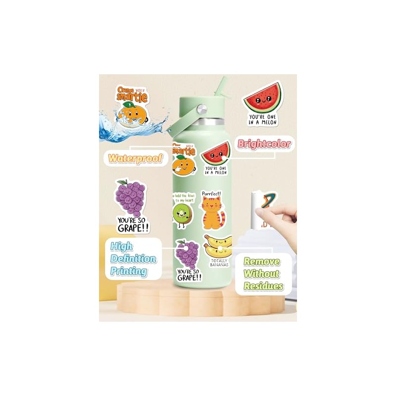 pcnearty 100 Pcs Cute Stickers for Kids, Waterproof Water Bottle