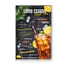Cocktail Recipes 20 x 30 cm Aluminium Sign Decorative Metal Sign Decoration for Bar Counter Pub Kitchen Cafe Birthday Gift Recipe RV003 (20 Long Island Icetea)