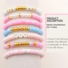CCINPPY Friendship Bracelets Trendy Heishi Clay Bead Bracelets Stack Gold