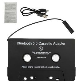 Car Audio Bluetooth Cassette to AUX Receiver, Cassette Adapter for Car Radio, 5.0 Audio Cassettes for Car, Car Cassette Adapter with Smartphones, Tablets, MP3 Players, Black