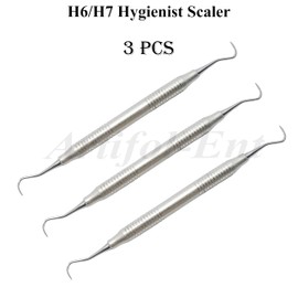 Dental H6/H7 Hygienist Scaler Double End 16.5cm Periodontal Tools Sickle Scalers Ergonomic Hollow Handle Endodontic Instruments 3 Pcs
