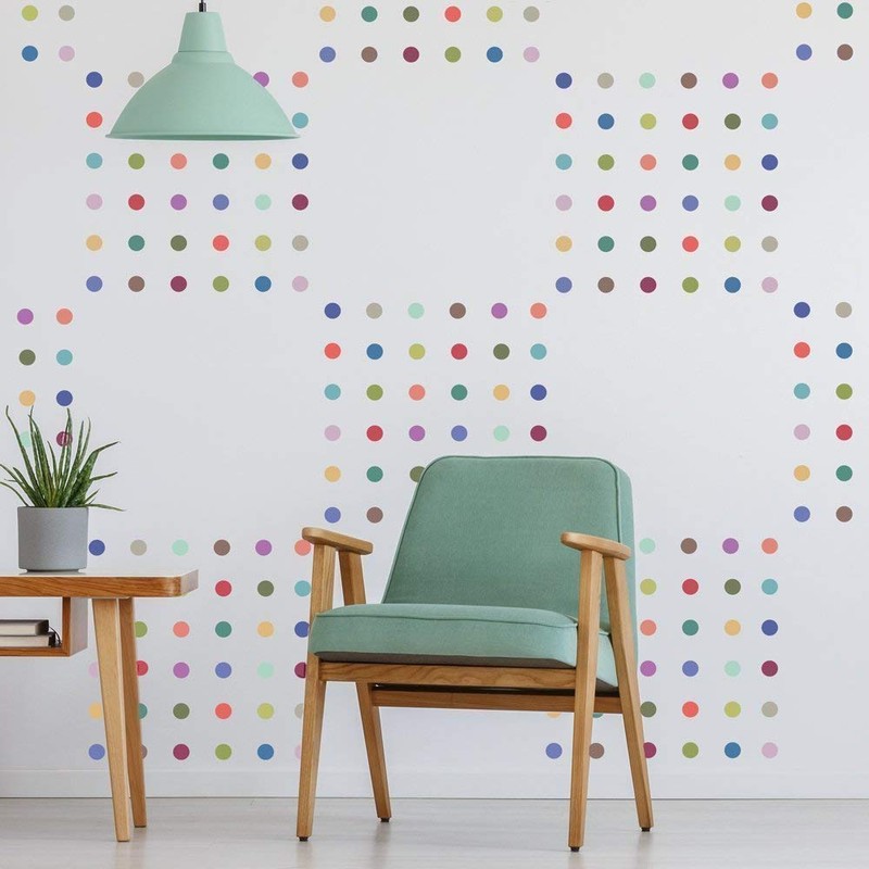 Polka Dots Wall Decals 121 Modern Multi-color 2 inch Confetti