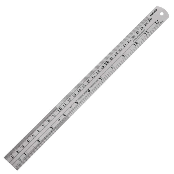 12 Inch Stainless Steel Ruler Metal Ruler Kit with Conversion