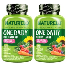 NATURELO One Daily Multivitamin for Women - Energy Support - Whole Food Supplement to Nourish Hair, Skin, Nails - Non-GMO - No Soy - Gluten Free - 240 Capsules | 8 Month Supply