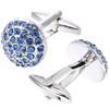 Jonwo Round Cufflinks for Men Women with Crystals In Gift