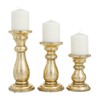 Deco 79 Mango Wood Turned Style Pillar Candle Holder, Set