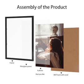 LYYYXGYP A4 Black Wood Picture Frame 3 Pack 21x30cm Solid Wood Photo Frame Certificate Frame with Plexiglass for Wall Hanging or Tabletop Display