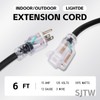 EP 6 Ft Lighted Outdoor Extension Cord - 12/3 SJTW