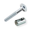 Silver Cot Bed Bolt Kit - 6mm M6 x 60mm