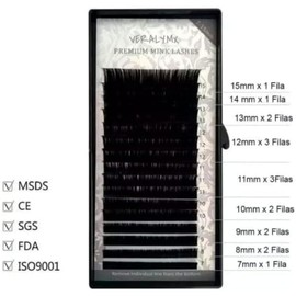 MAFAB | 2pcs Blister Pestañas individuales, Blister 1x1 Extensiones de Pestañas Apariencia Natural Rizado Curvatura D o C Volumen Ruso Híbridas (.25 D)