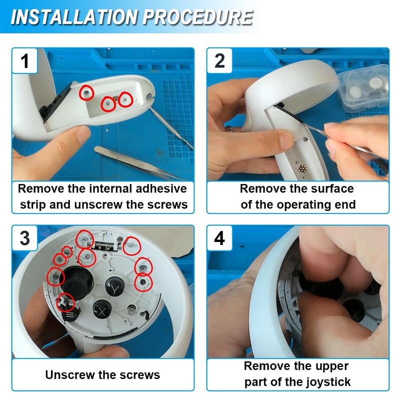 ZHUROUPU 4 Pack Joystick Module Replacement for Oculus Quest 2