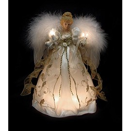 VCO 12" Lighted Cream & Gold Angel Christmas Tree Topper - Clear Lights