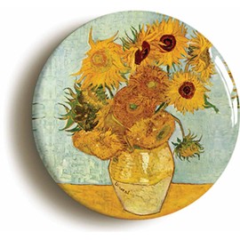 SUNFLOWERS BY VINCENT VAN GOGH BUTTON BADGE (1inch / 25mm diameter)