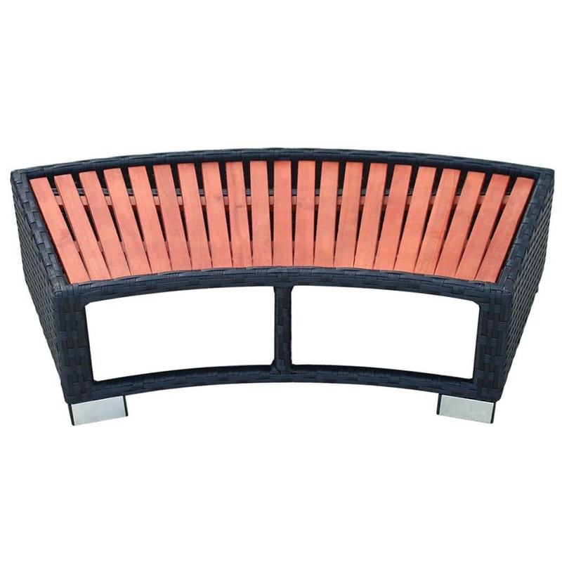 vidaXL Spa Step Poly Rattan Black Deck Patio Hot Tub