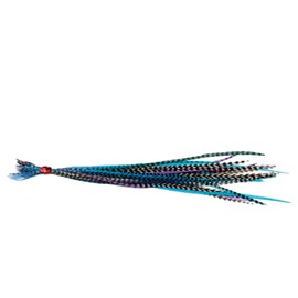20 Real Feather Hair Extensions: Short Skinny 7-9 inch (18-23cm) + Rings/Loop (Starlight)