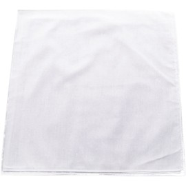 ARMYU Solid Color Jumbo Military Bandana (27" x 27"), Solid Head Scarf Do-rag 100% Cotton Bandanna Cover (White)