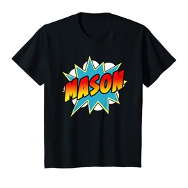Kids Boys Mason Comic Book Superhero Name T-Shirt