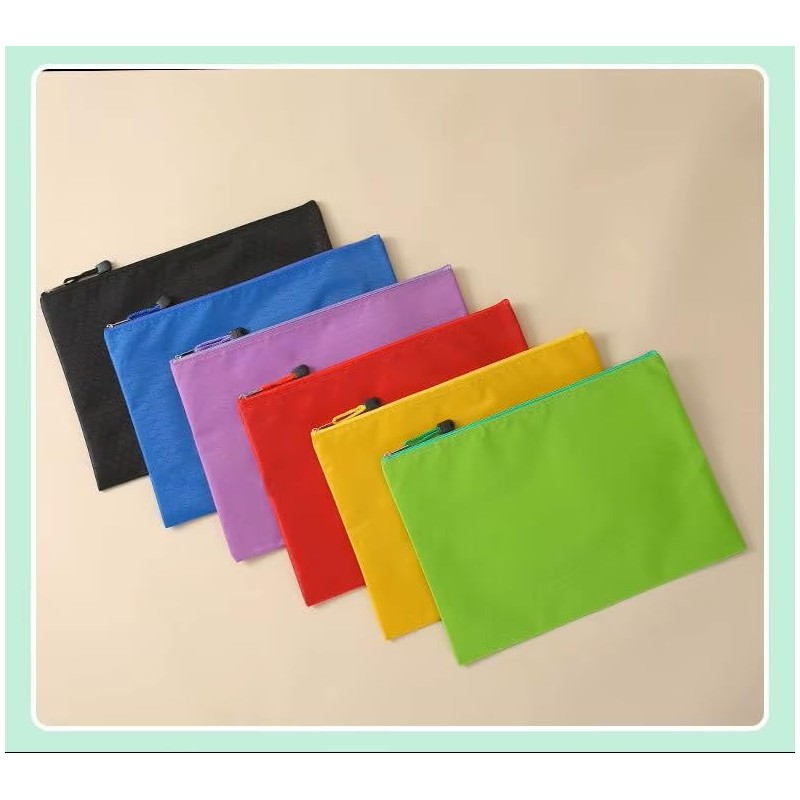 A5 PVC Canvas Storage Zipper File Bag Handbag Zip Wallet