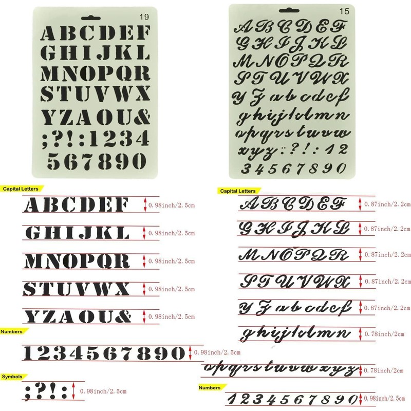Alphabet Painting 4 PCS Assorted Styles Plastic Number and Letter