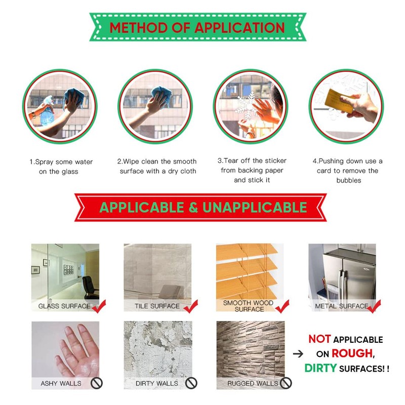 238 PCS Christmas Snowflake Window Clings Decorations, Xmas Window Stickers