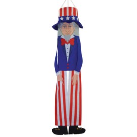 In the Breeze 5064 Buddy Windsock-Hanging Outdoor Decoration, 40 Inches, 40" Uncle Sam