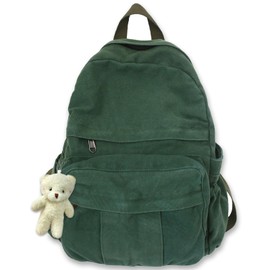 PRLINJSK Cute Canvas Backpacks for Women Girls, Aesthetic Laptop Bookbag Vintage Backpack for College High School