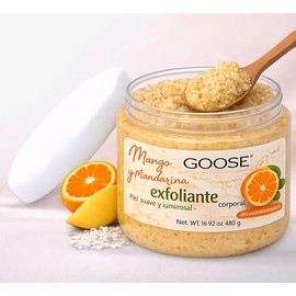 GOOSE Body Scrub Exfoliante Corporal 480 g – Mango y Mandarina, Energía y Suavidad, Spa en Casa
