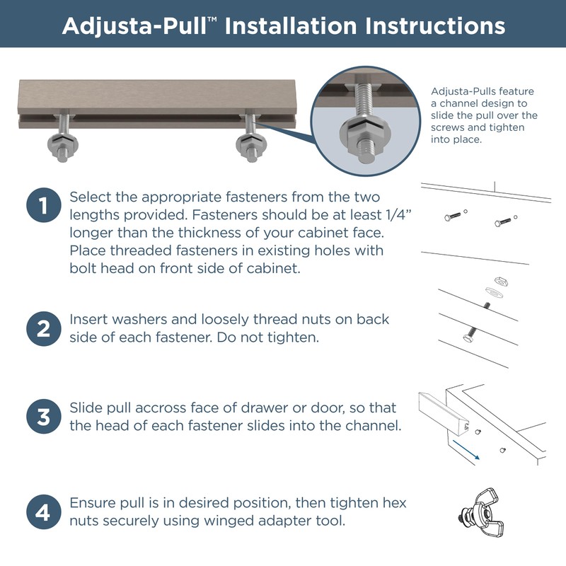 Franklin Brass Adjusta-Pull (5-Pack) Adjustable Drawer Pulls | Fits 1
