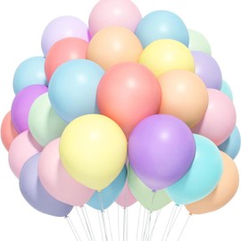 ENLACE Pastel Balloons, Pack of 100, 10 Inch Macaroon Balloons, Colourful Balloons, Birthday, Latex Balloons, Pastel Colours for Birthday, Baby Shower, Wedding, Baby Shower, Engagement, Party