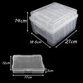 Zasvec Photo Storage Box 1 Piece Storage Box with 6 Inner Boxes Transparent Photo Organiser Plastic Photo Box Storage Box Photo Boxes Made of Plastic for Postcards Storage