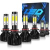 AUIMSOCO 4side LED Headlight High Low Beam Fog Light Bulbs