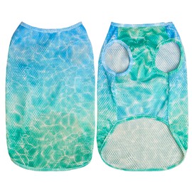 NACOCO Summer Dog Cooling Vest - 2 Pack Cooling Sleeveless Shirt Tank Top for Dogs T-Shirt Breathable Lightweight Soft Puppy Clothes(L)