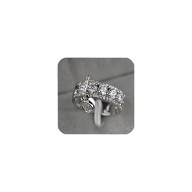 Creative Women's 18 White Yellow Rose Gold Jewelry Cubic Zirconia Pendant Ring in 925 Sterling Silver Ring Sparkly Engagement Ring Cocktail Party Promise Ring for Women ST.077 (White Gold, 10)